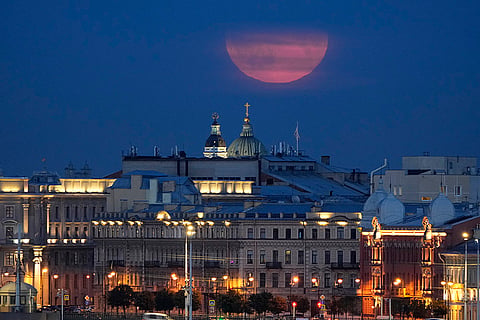 Supermoon in St. Petersburg